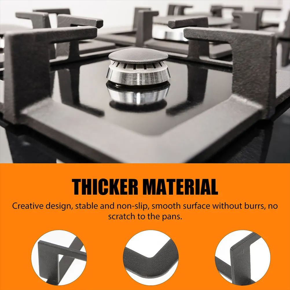 

Rectangle Gas Bracket Household Kitchen Stove Support Rack Anti-Slip Cast Iron Pot Stand High Temp Oil Resistant Easy