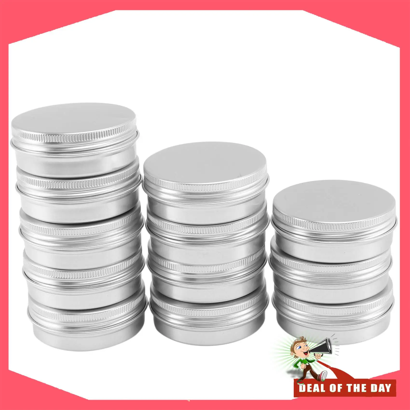 توصيل 24 ساعة 12 × 50 مل أوعية مكياج من الألومنيوم بسعة 50 مل مستحضرات تجميل صغيرة فارغة/شمعة/أواني توابل علب برطمانات