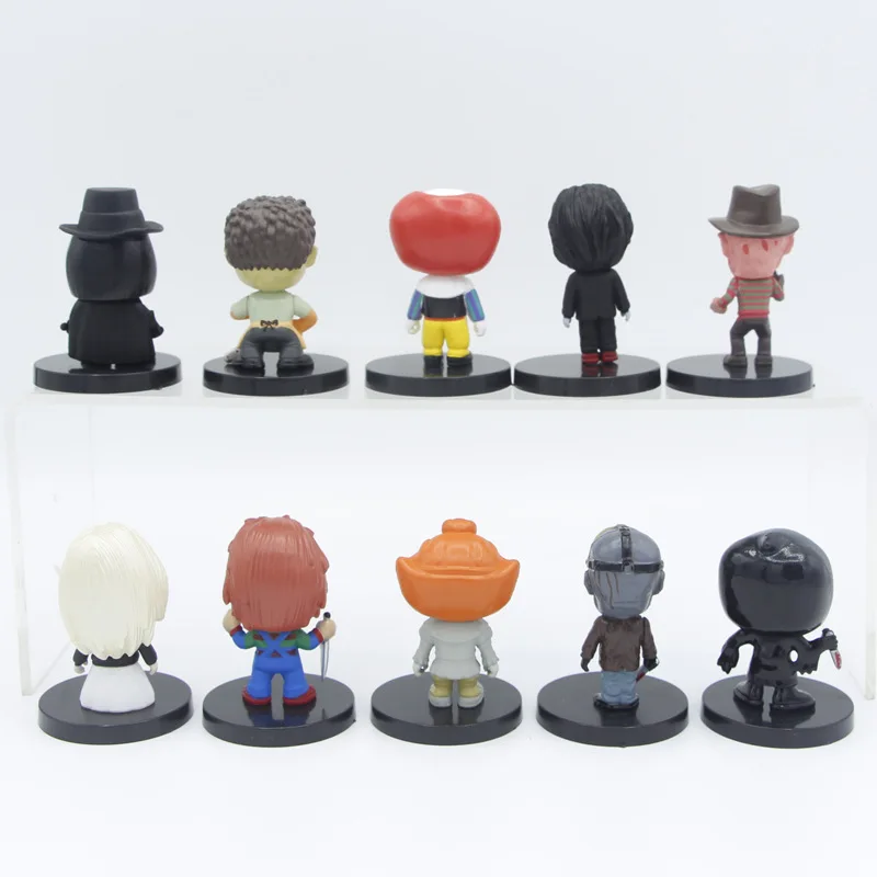 10pcs/set Clown Chucky Horror Series Halloween Gift PVC Action Figure Collectible Model Toy 5cm