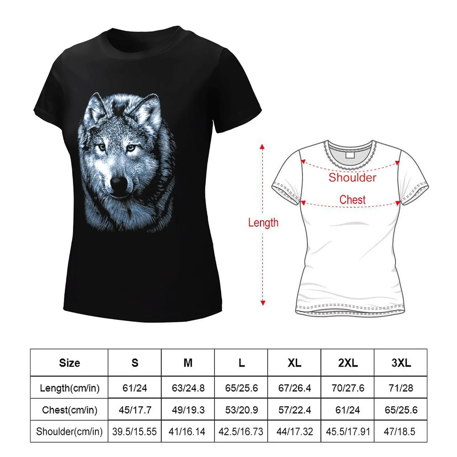 Wolf Face T-shirt summer top cute clothes tees funny t shirts for Women