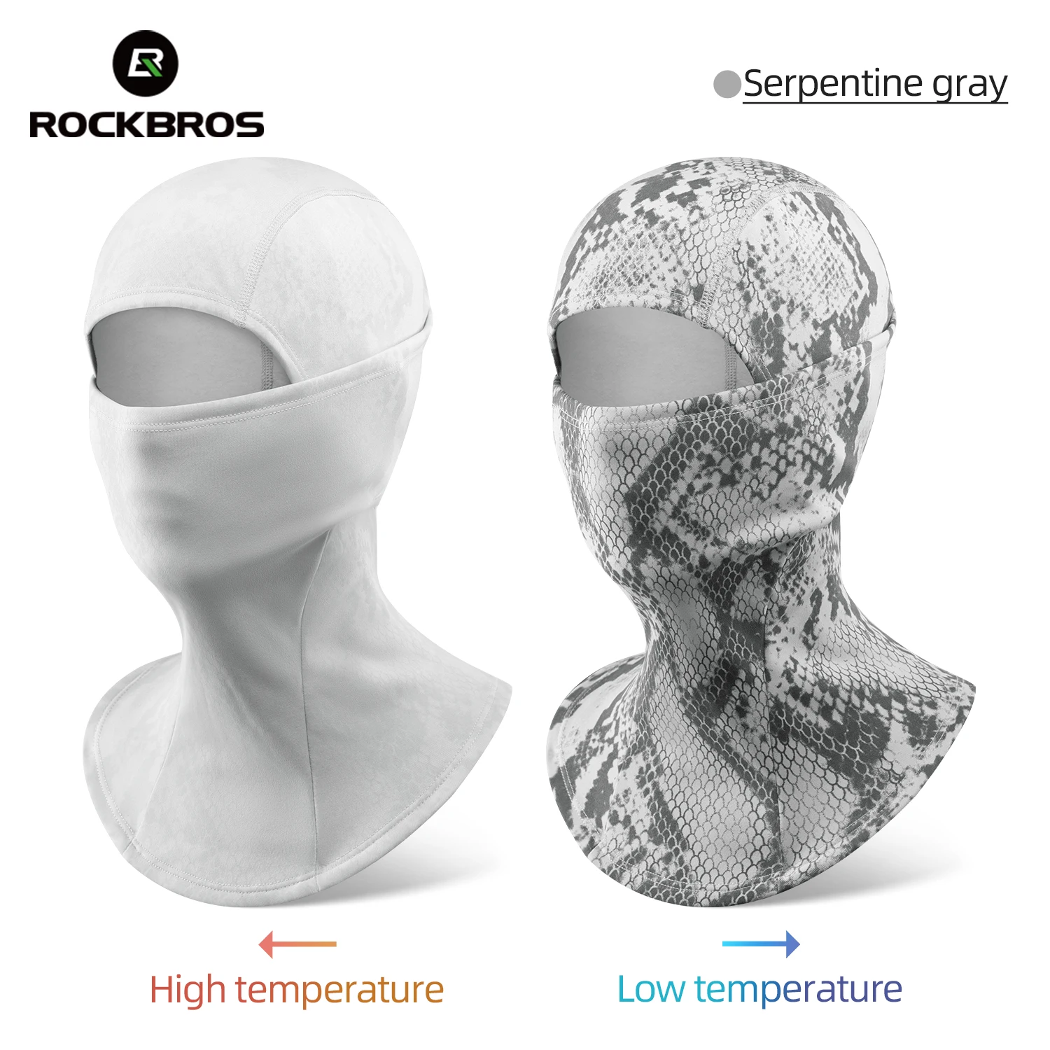 

ROCKBROS Winter Cycling Balaclava Thermochromic Windproof Warm Fleece Balaclava High Elastic Face Mask Scarf Cycling Headgear