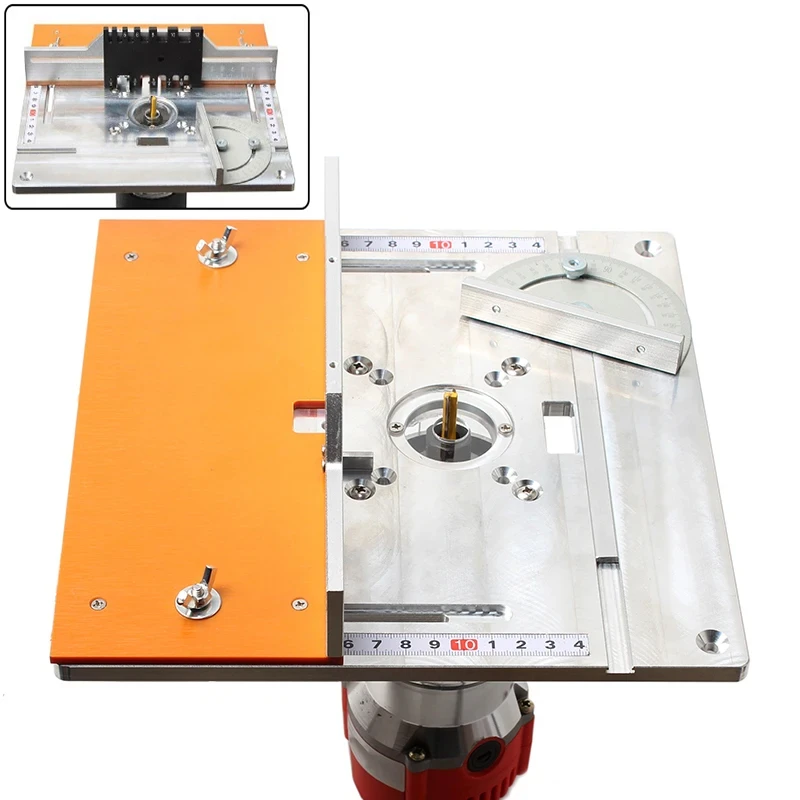 Aluminium Router Table Insert Plate Electric Wood Milling Flip Board With Miter Gauge Guide Set Table Saw Woodworking Workbench