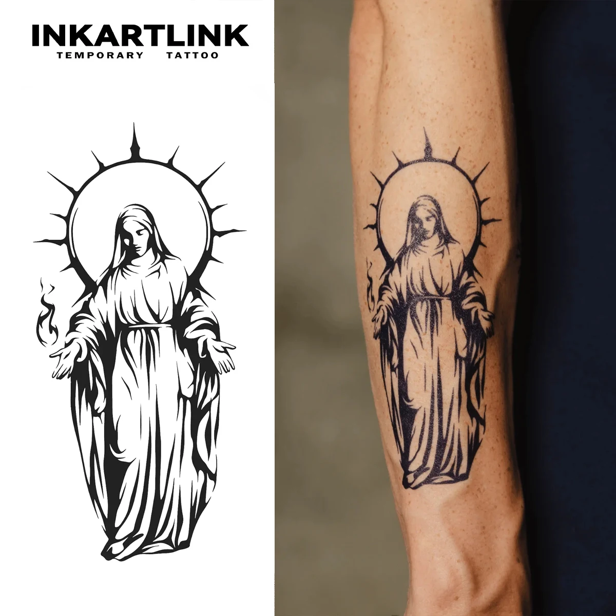 

Временная татуировка монахини ангела, легкая до 15 дней, новая технология, волшебная водонепроницаемая полуперманентная наклейка.