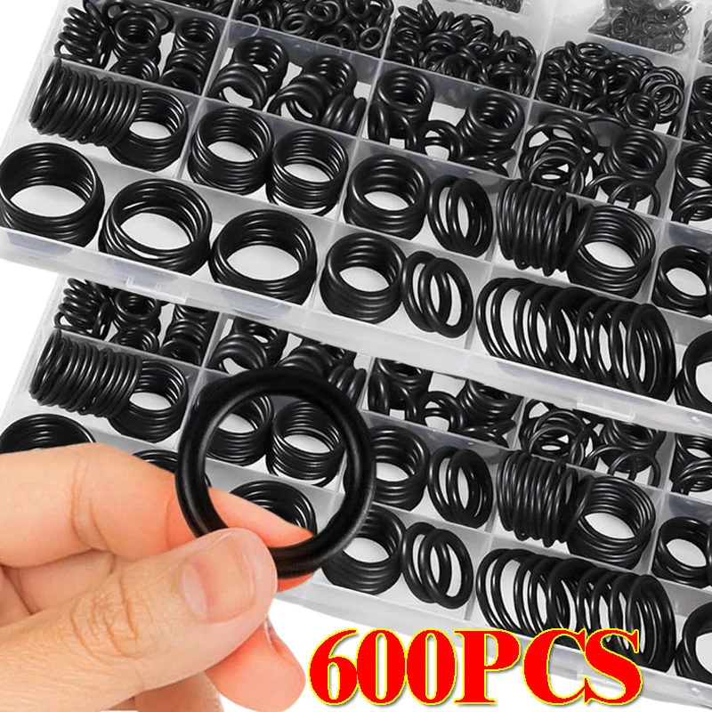 

600/200pcs O-Ring Rubber Gasket Nitrile Rubber Plumbing Gaske High Pressure Oil Resistance Automotive Faucet Assortment Kits