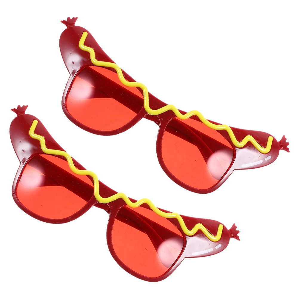 

2 шт., очки для костюма хот-дога, уникальные вечерние очки для фестивалей, Хэллоуина, карнавала, дня рождения, легкий удобный реквизит для фотосессии