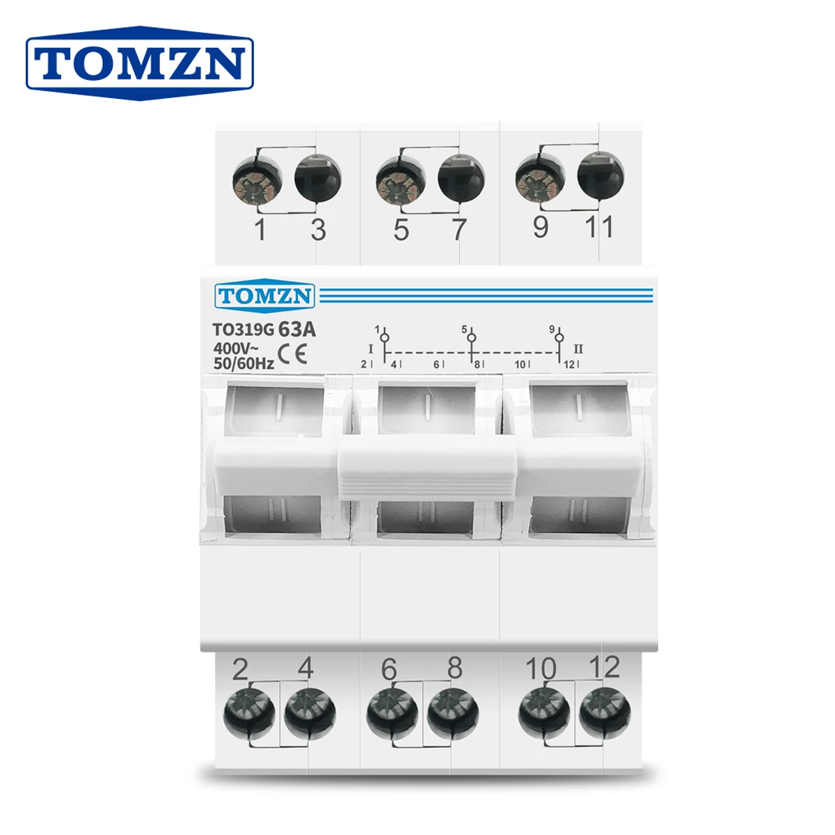 TOMZN 3P 63A MTS Dual Power Manual Transfer Isolating Switch  Interlock Circuit Breaker