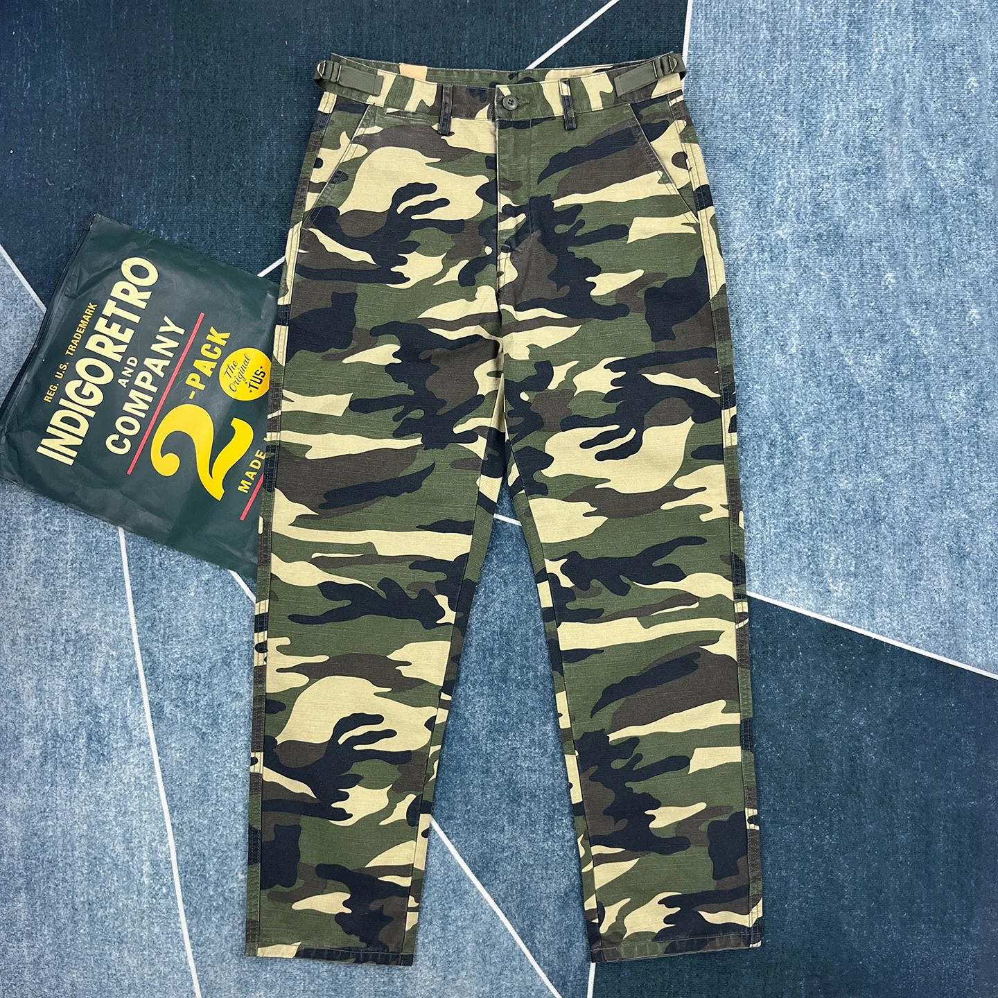 Pantalones de camuflaje 100% algodón, pantalones largos informales de pierna recta para primavera y otoño, pantalones de trabajo para deportes al aire libre para hombres