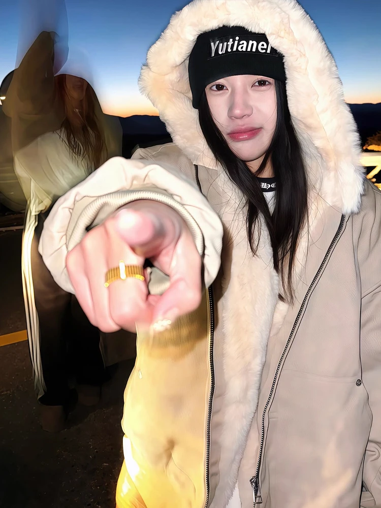 클린핏 남성용 후드 자켓 퍼 칼라 안감 있는 면 코트 가을 및 겨울용 따뜻한 캐주얼