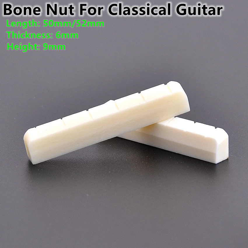 1 Piece 6 String Real Slotted  Bone Nut For Classical Guitar   50MM / 52.5MM * 6MM * 9MM