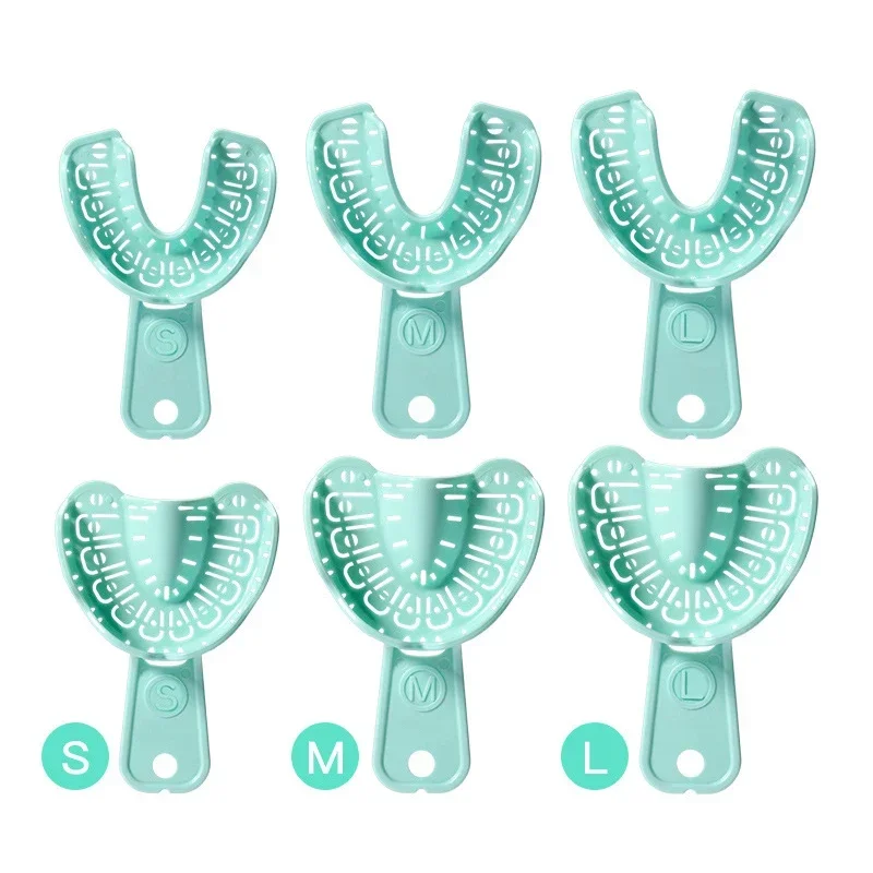 2pcs/set High-Temperature Dental Impression Trays: Silicone Rubber and Plastic Molded Trays for All-Ceramic Veneer Procedures