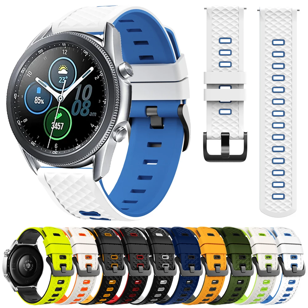 22 mm Ersatzarmband für Samsung Galaxy Watch 3 45 mm 46 mm/Gear S3 Classic Frontier Bands, weiche, atmungsaktive Silikon-Armbänder