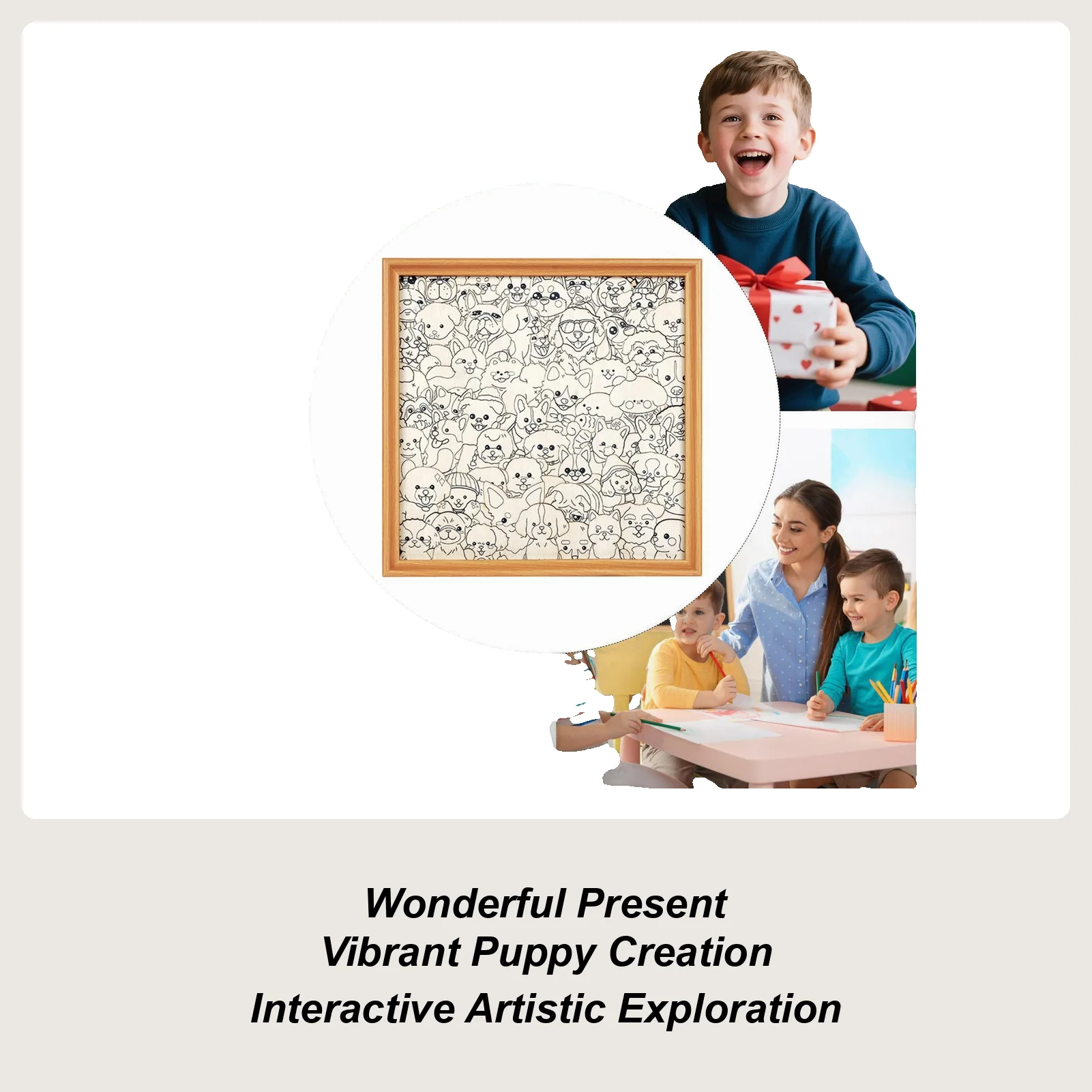 Colorez vos propres puzzles pour enfants, bricolage, cadre photo de chien à colorier, décoration de maison, puzzles d'animaux pour enfants amoureux des animaux