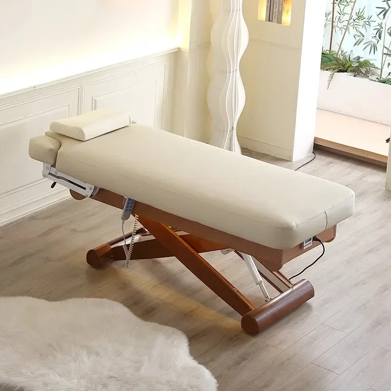 Light Luxury Electric Beauty Bed for Lifting Eyelash Massage Therapy Tattoo Embroidery Adjustable Treatment Table
