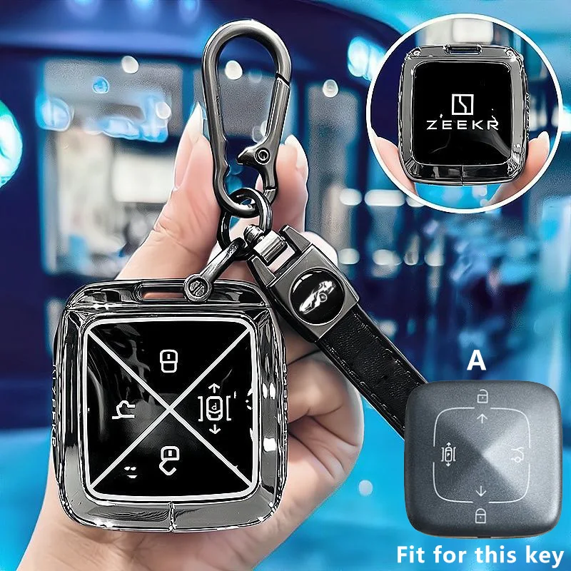 Car Key Case for ZEEKR 7X MIX 009 001 001FR 007 X Remote Decoration Cover Shell Keychain Ring Holder Fob Interior Accessories