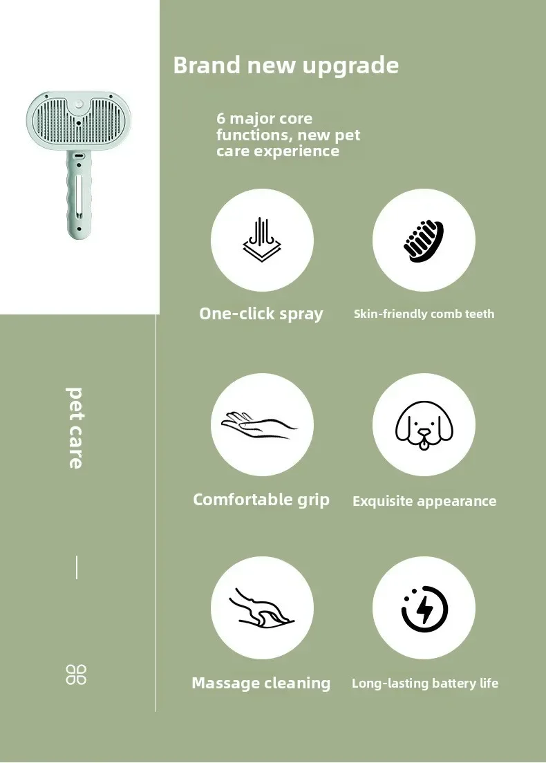 Pet Clean Steam Spray Dog Grooming Brush Unique Steam Brush For Dogs Luxury Grooming Brush Dog Steam Brush C