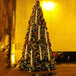 Christmas Light Garland Lighting LED Outdoor Fairy Light Garden Street Decoration Meteor Shower Light String 8 tubi US/EU Plug