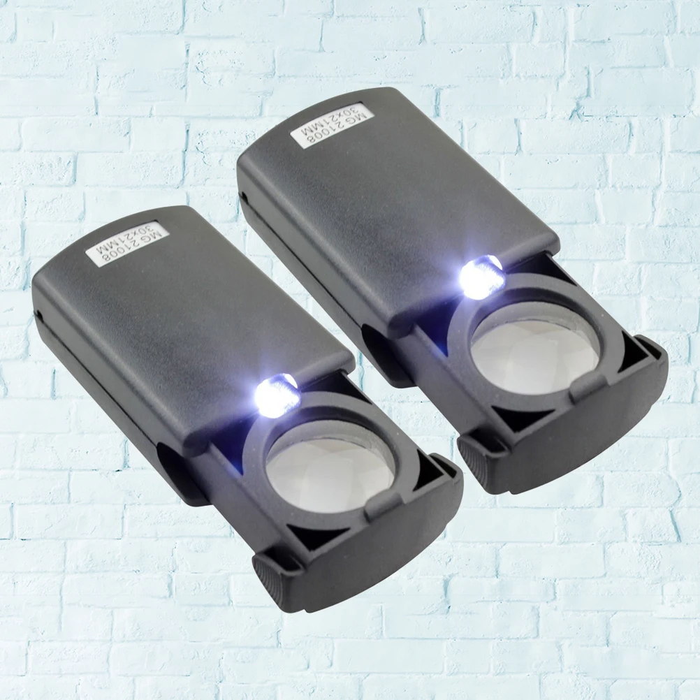 2 шт. увеличительное стекло с LED для ювелирных изделий, 10X25мм, портативное