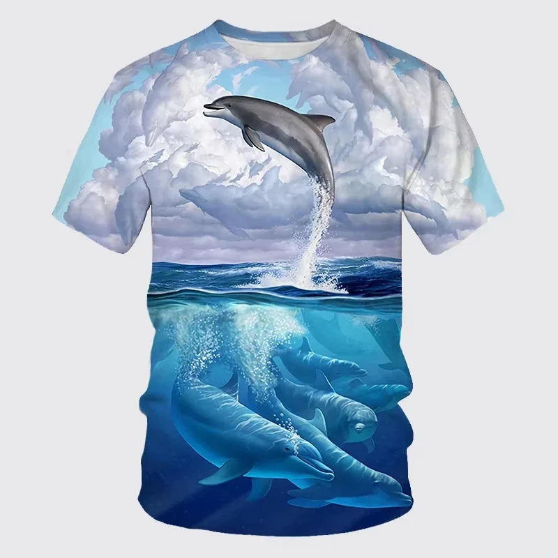 Sea Animal Dolphin 3D Printed T-Shirts Summer Men Women Casual Fashion Streetwear Oversized T Shirt Male Tees Tops Man Clothing