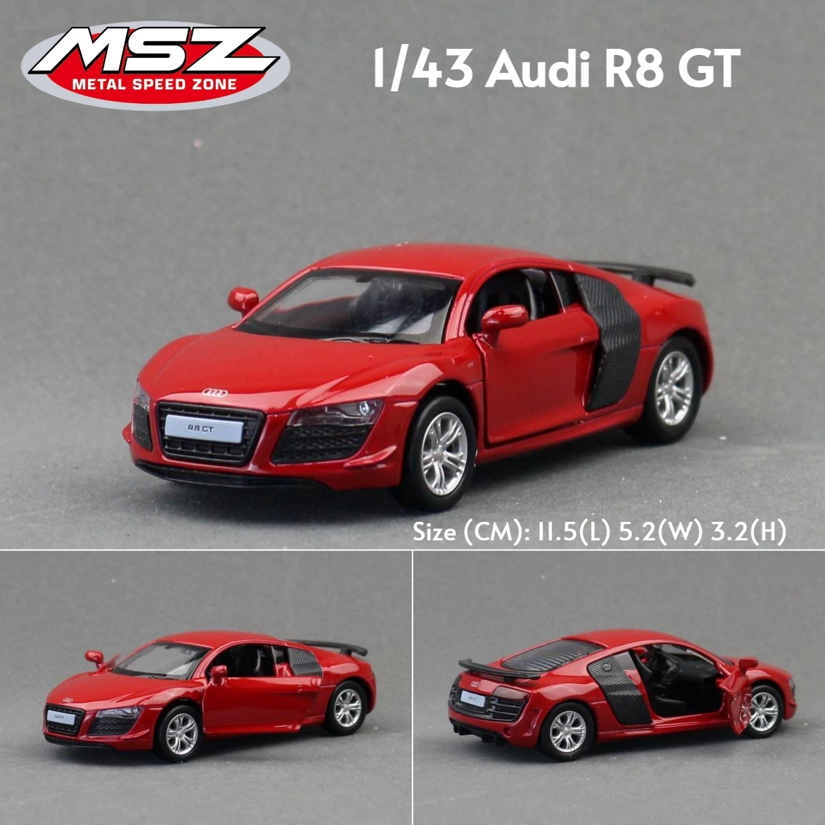 1/43 Volkswagen T1 Bus Beetle Audi RS7 R8 Super Car MSZ Toy Model