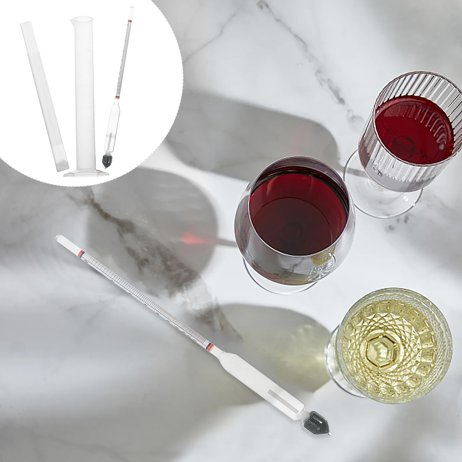 

1 Set Alcohol Plastic Test Jar Kit For Wine Beer Brewing Specific Gravity Measurement Hydrometer For Alcohol Density Brew Beer