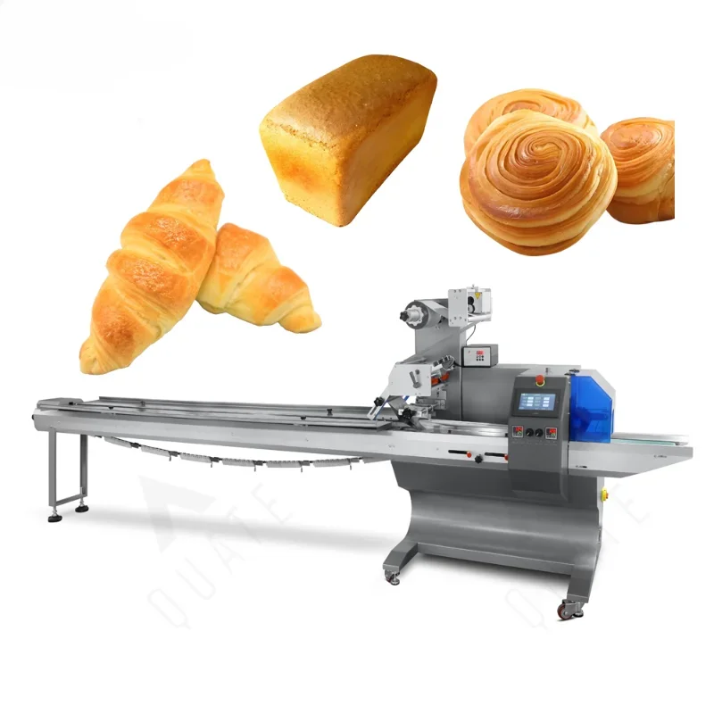 horizontal cookies wafer biscuit packing machine bread flow croissant bread packing machine