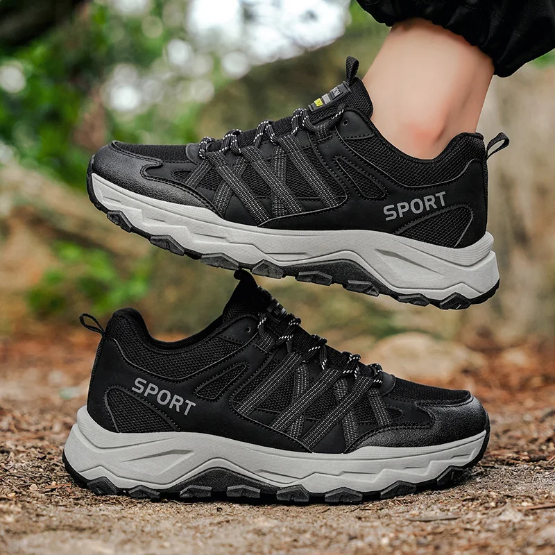 

2025 New Arrival Mens Hiking Shoes Breathable Lace Up Trekking Male Cushioning Outdoor Climbing Tourism Sneakers for Men