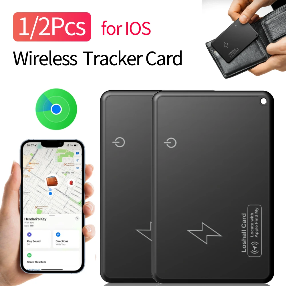 1/2Pcs Wallet Tracker Card Wireless Charging Tracking Location GPS Locator Smart Tag for Apple Device Find My Airtag Tracker ﻿