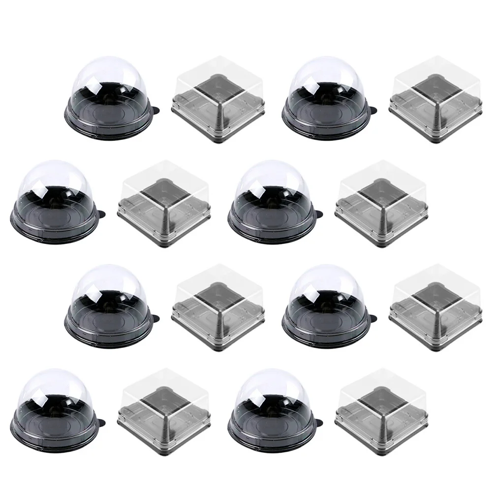

100 pcs Baking Packaging Boxes Black Waterproof Cupcake Containers For Moon Cakes Desserts Egg-Yolk Puff Storage Cases Pastry