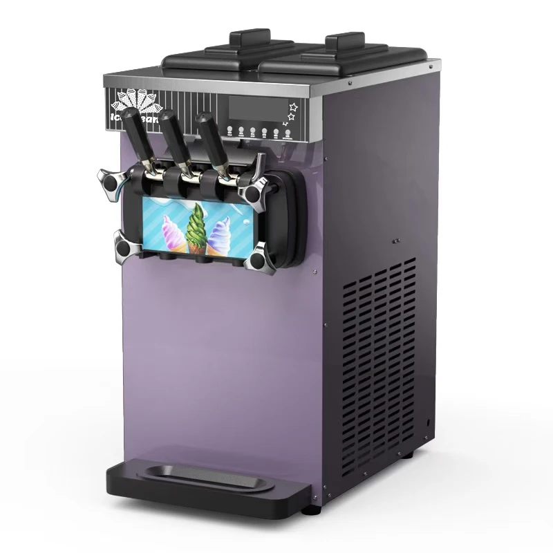CHKJ  Factory Stainless Steel Ice Cream Maker 3 Flavors Ice Cream Machine Countertop Gelato Ice Cream Machine