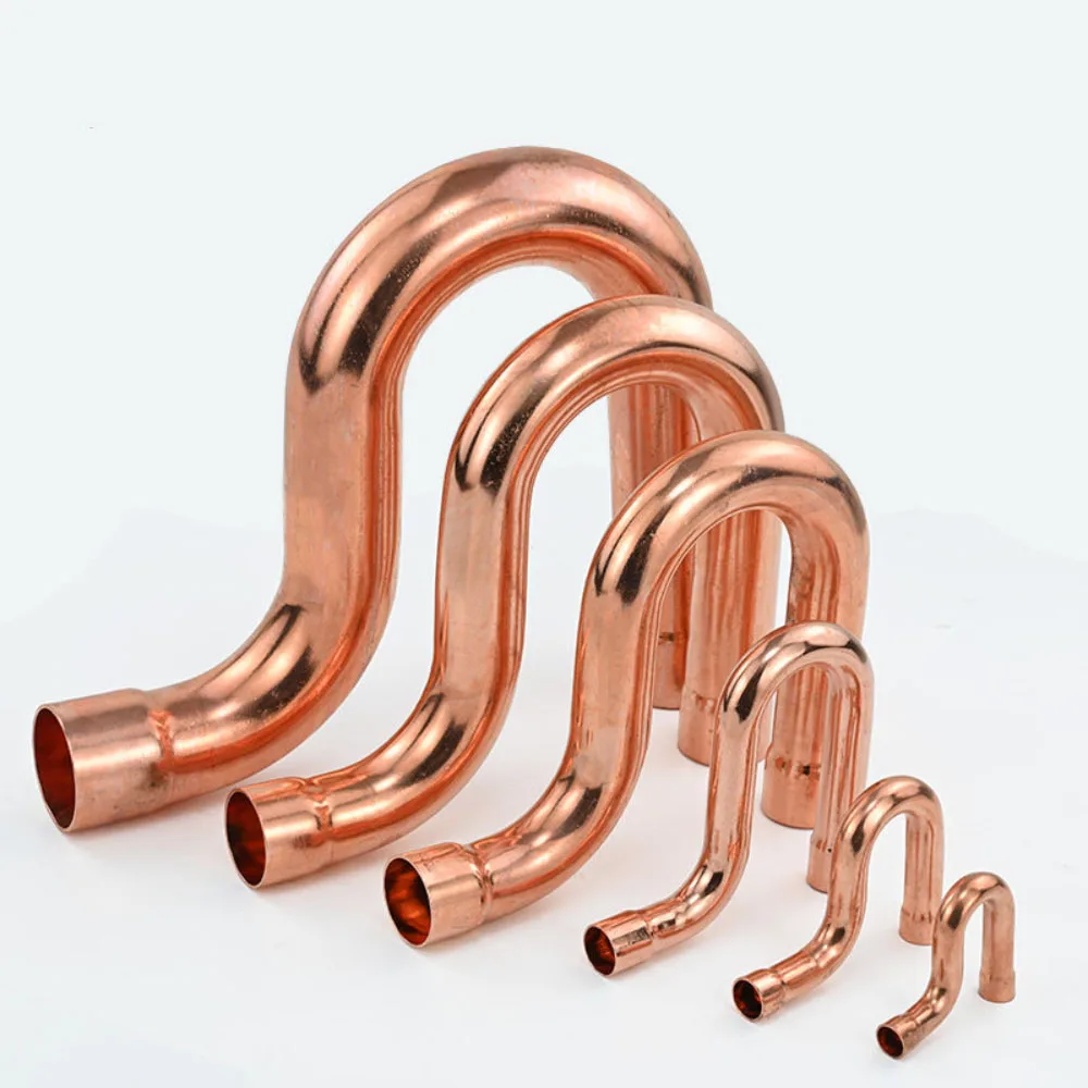 Thickened Red Copper P Type Oil Return Bend Oil Trap Bend Welded Copper Pipe Fitting For HVAC Refrigeration Unit Cold Storage