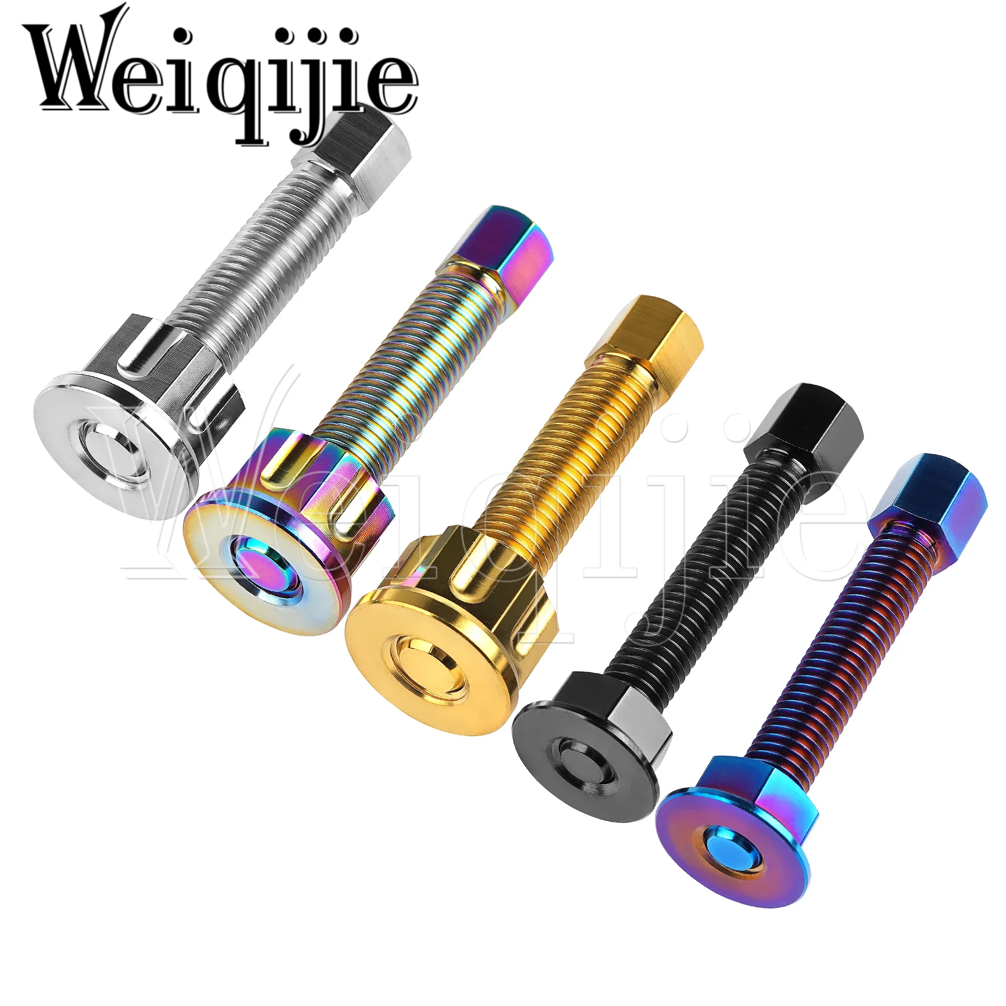 Weiqijie 2PCS Titanium Bolts M8/M10x47mm Hexagonal Head Screws And Flange Nuts Parts For Motorcycle Chain Tensioners