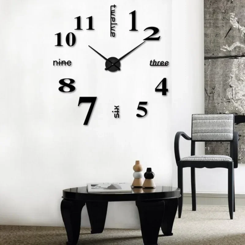 

Creative TickTockery Acrylic Mirror Wall Clock - Sticks on Wall, Mute, for Home Living & Bedroom Decor