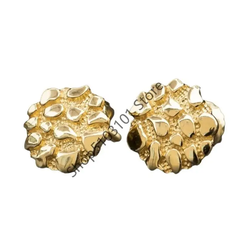 

X6HE Stylish Gold Geometric Studs Alloy Highlighting Irregular Earrings