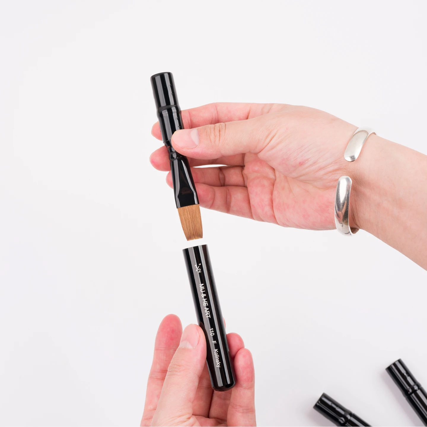 فرشاة ألوان مائية لشعر السمور والأحمر 100% - قلم ممسحة شعر كولينسكي نقي عالي الجودة برأس مسطح وسان قطة طويل مائل