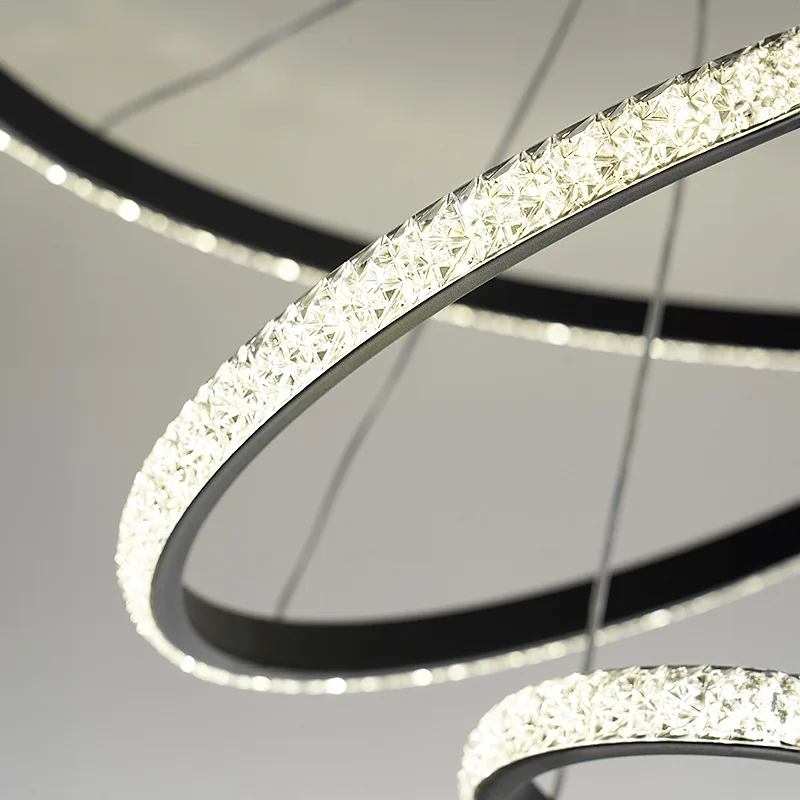 Lámpara colgante LED circular minimalista de 3 anillas - Lámpara nórdica para sala de estar/dormitorio/isla de cocina