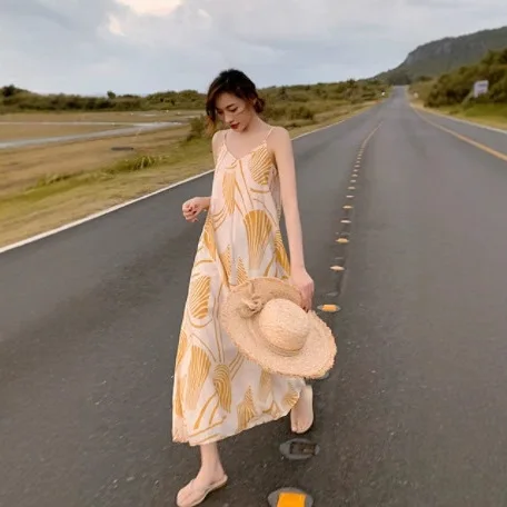 Women's Long Sleeve Dresses Tie Neck Print Waist Dresses Spring Summer Maxi Dresses