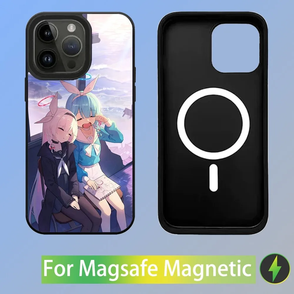 Blauw Archief Game Telefoonhoesje voor iPhone 16,15,14,13,12,11,Plus,Pro,Max Mini Magsafe Magnetisch Draadloos Opladen