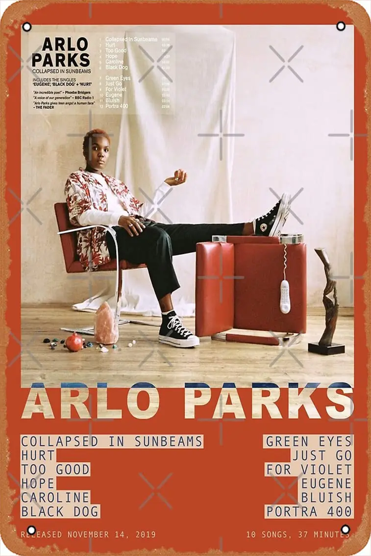 Arlo Parks Poster Retro Metal Tin Vintage Sign 12 X 8 Inch Home Bar Man Cave Wall Decor