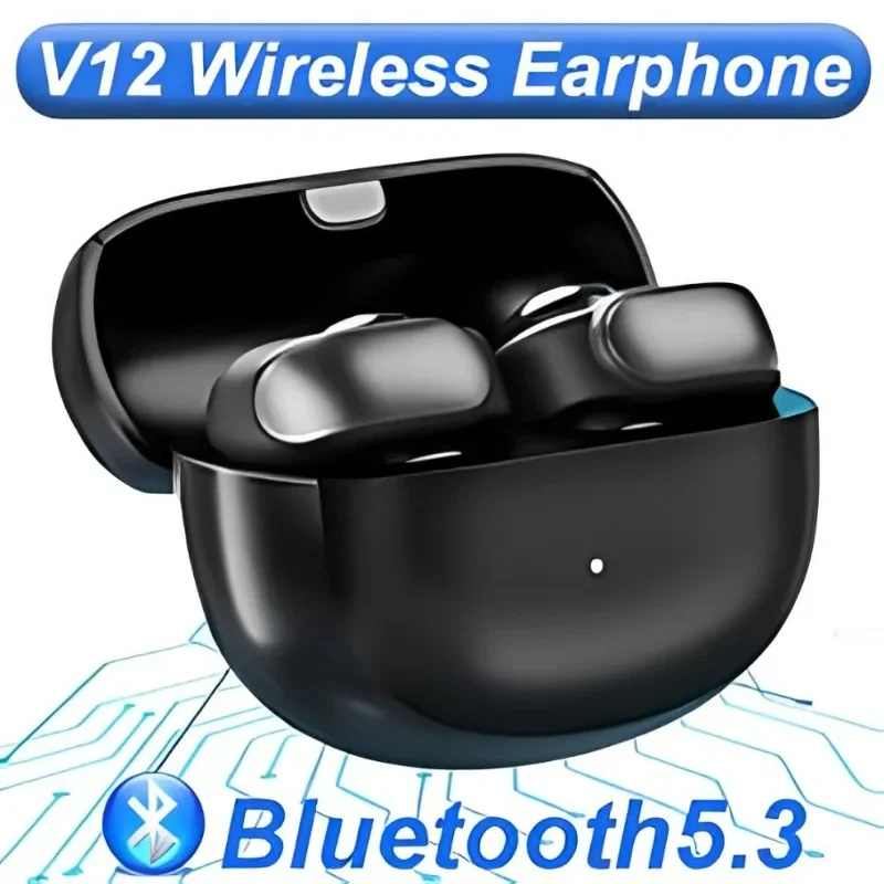 

V12 Наушники с открытым ухом и зажимом Беспроводные Bluetooth5.3 Открытые гарнитуры Hi-Fi стерео для спортивных игр Наушники для звонков V12 Сенсорные наушники