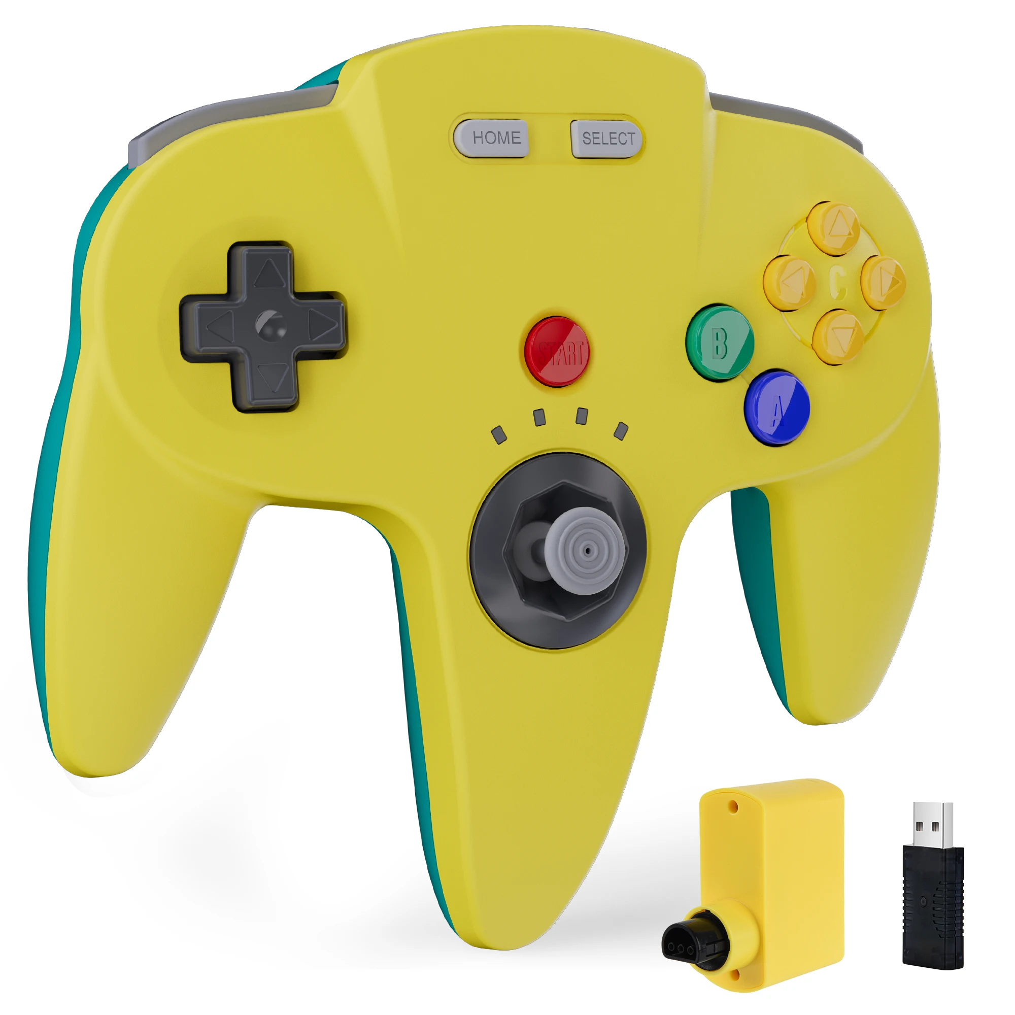 2.4 GHz Wireless N64 Controller with USB and N64 Adapter for Nintendo Switch, PC, Mac, Ras