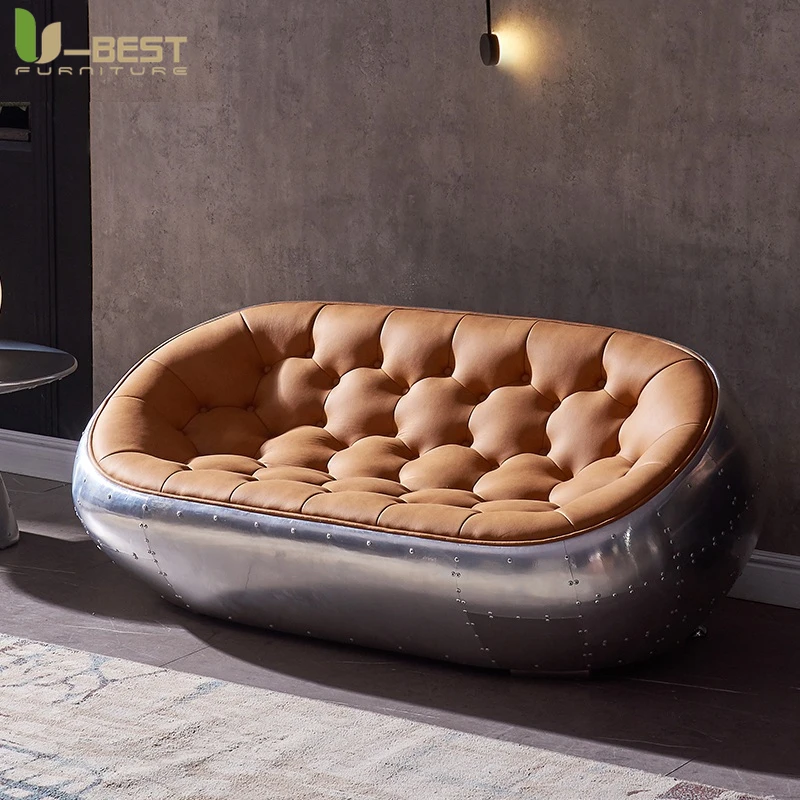 Industrial Retro Aviato Sofa Living Room Furniture Leather Sofas Set Chair Personalization Pub Club Studio Divani Hoekbank