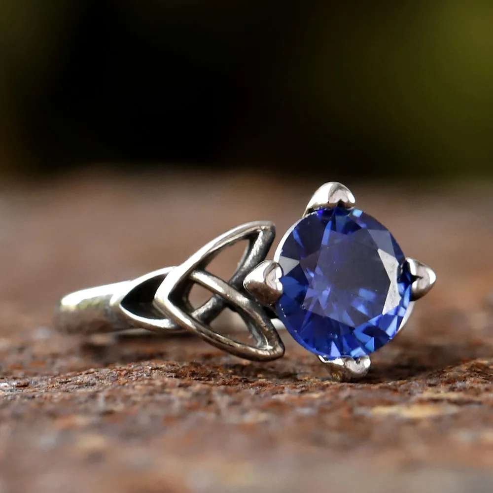 2024 new New Arrival 316L Stainless Steel Viking Valknut Celtic Knot Ring For teen Girl Gemstone Stone Ring For Women