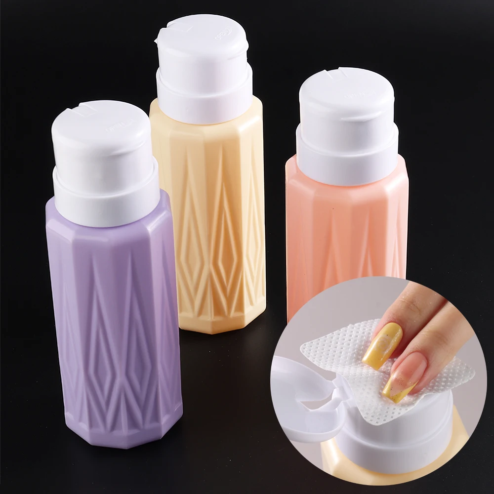 300ML Empty Pump Liquid Dispenser Portable Cleanser Remover Bottle UV Gel Nail Polish Makeup Bottle Nail Manicure Tools LEBA11