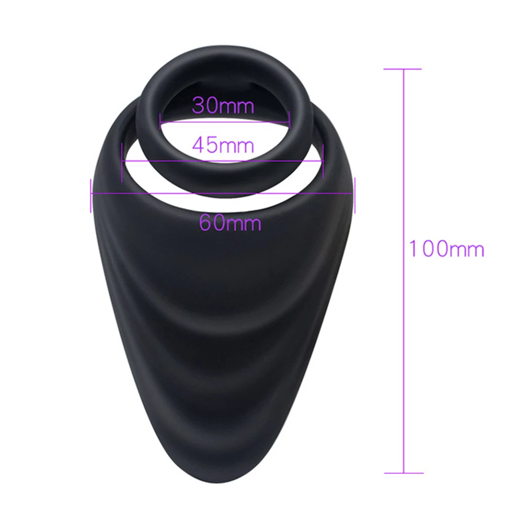 Cock Ring 3 Holes Penis Ring Delay Ejaculation Sexy Toys For Men Dick Enlargement Silicone Adult Supplies For Male 18 Semen Lock view 5