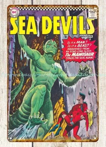 1966 Sea Devils Comics metal tin sign home decor interior design