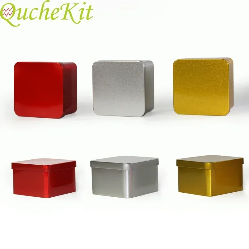 Mini caja de almacenamiento de Metal, cajas cuadradas de lata de hierro, Cajas de Regalo para dulces, Chocolate, latas de té, jabón, cosas pequeñas, caja de embalaje de artículos diversos