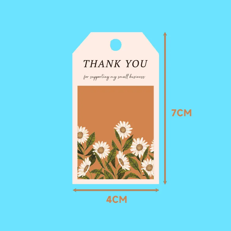 50pcs Hanging Greeting Cards Thank You For Supporting My Small Bussiness DIY Packaging Supplies Label Tag Gift Box Decoration