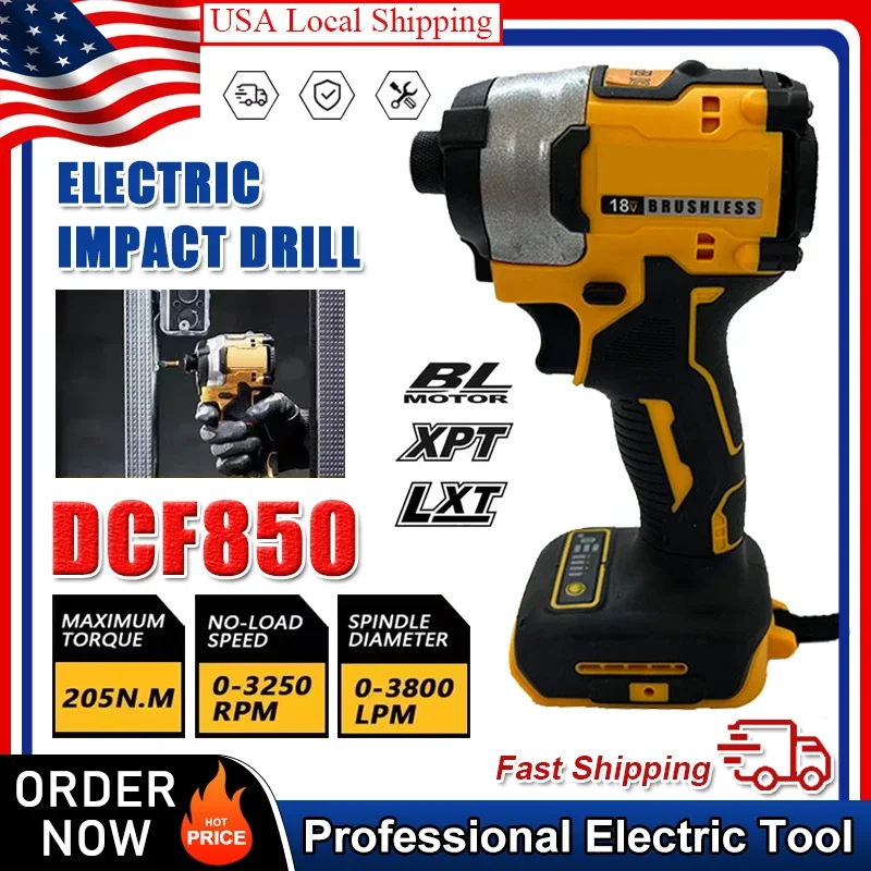 

Fit DEWALT DCD850 Brushless Cordless Electric Drill 20V Rechargeable Impact Screwdriver Multi-Function Hand Tool