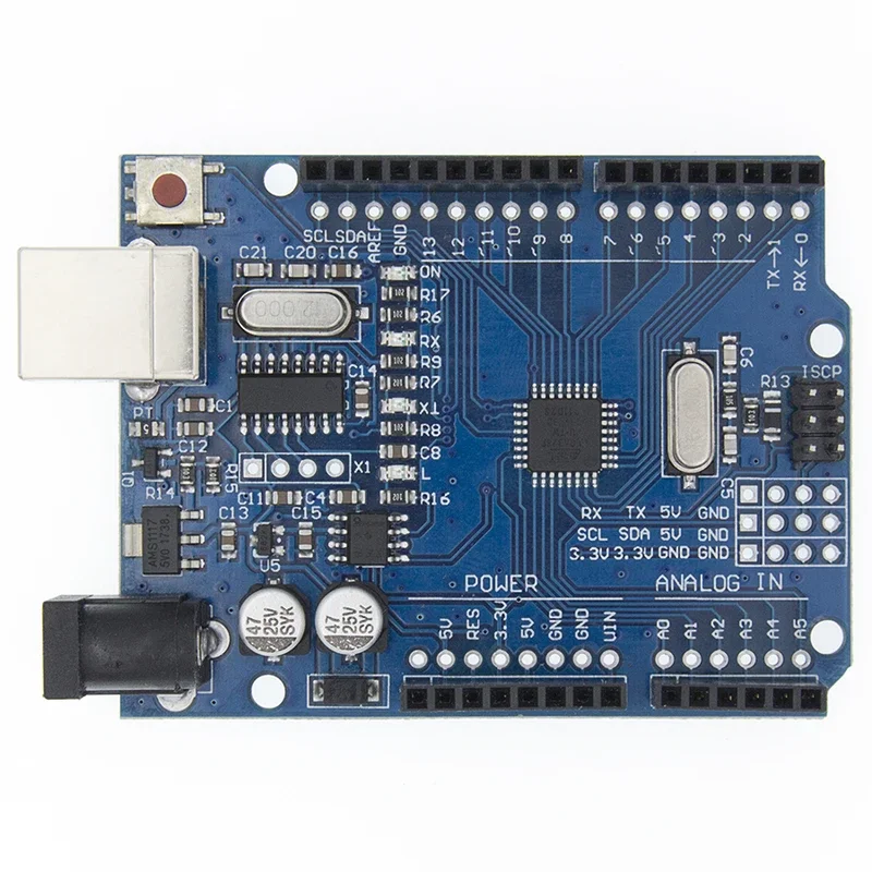 Placa de desarrollo para UNO R3 CH340G MEGA328P Chip SMD 16Mhz para Arduino UNO R3 CABLE USB ATEGA328P un juego