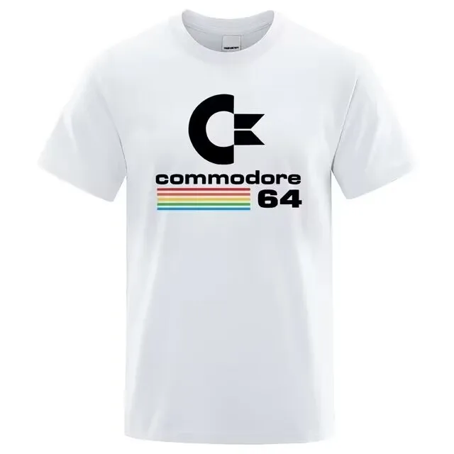 Summer Commodore 64 Print T Shirt C64 SID Amiga Retro Cool Design Street Short Sleeve Top Tee Cotton Clothing Loose Men T-shirts